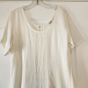 LAUREL OAKS CREAM COLOR DRESS EMBROIDERED SIZE M